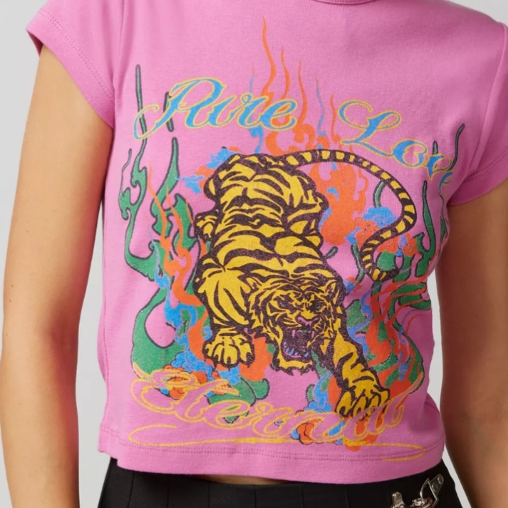 Pink Graphic Baby Tee from UO